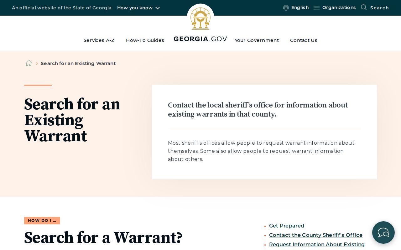 Georgia warrant search guidance for checking a Ware County warrant