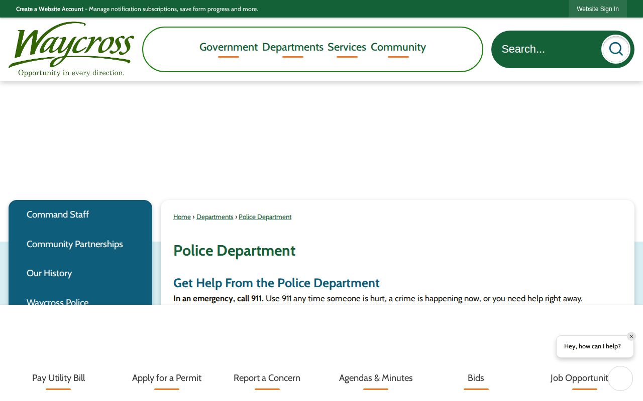 Ware County Waycross Police Department official arrest-record information page